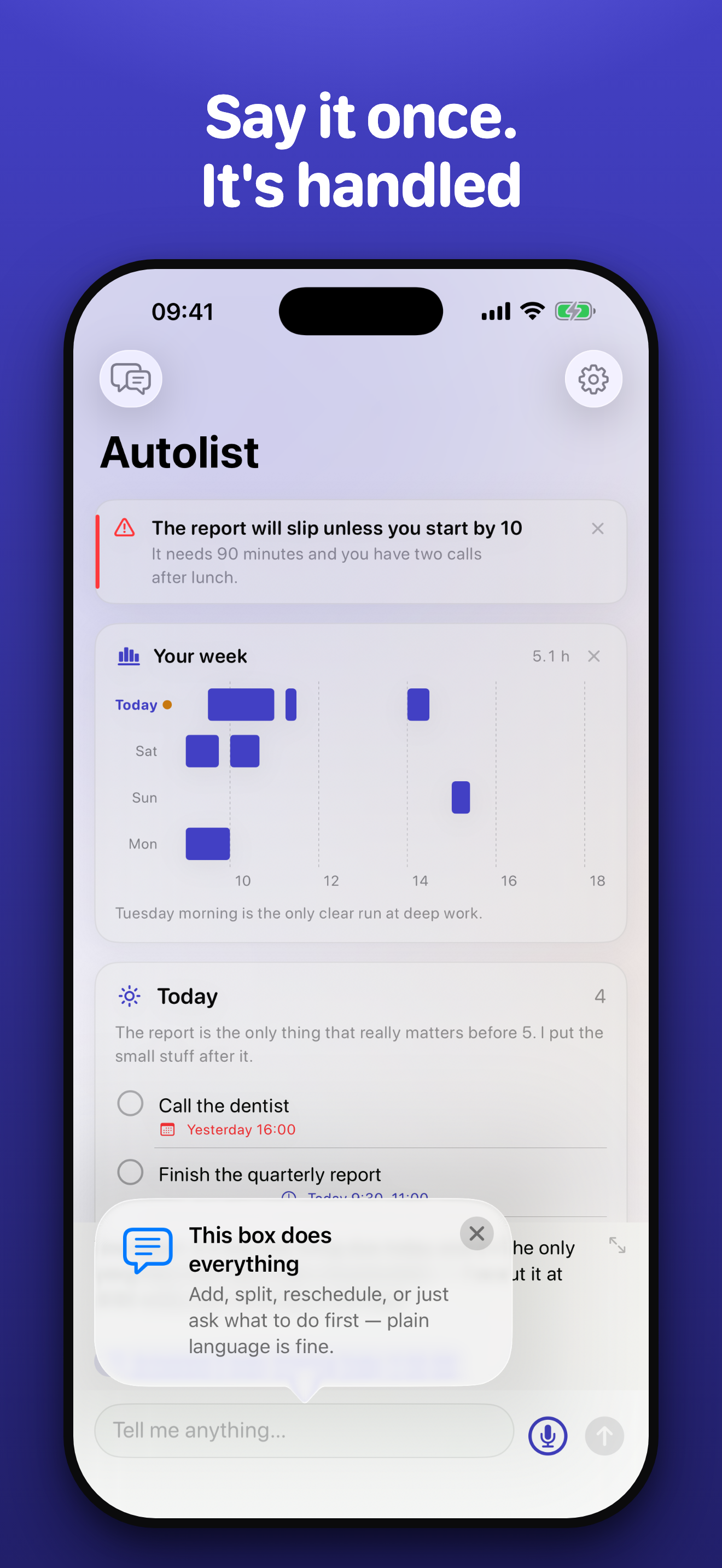 Autolist home screen with your lists